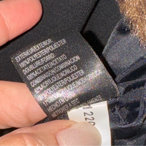 Tahari Arthur Levine 2Pc Set Dress/Jacket Black Faux Fur Trim Sz Large MobWife - Picture 7 of 13